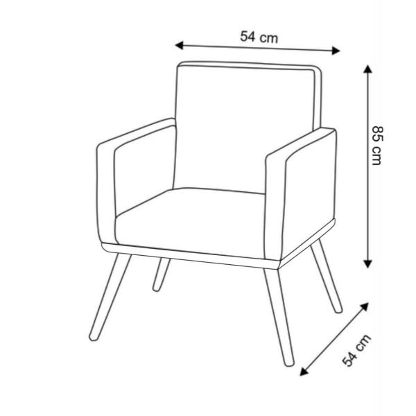 Imagem de Kit 02 Poltronas Cadeira Decorativa Nina Suede Beer