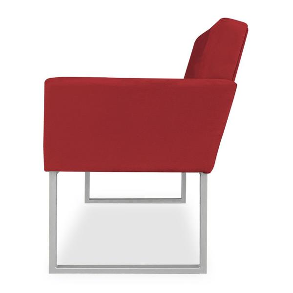 Imagem de Kit 02 Poltronas Clarice Veludo Vermelho Base Metálica Industrial Prata - Pallazio