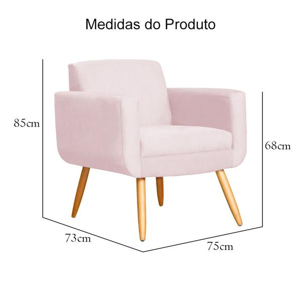 Imagem de Kit 02 Poltronas Cristal Requinte Suede Cores - S.A Móveis