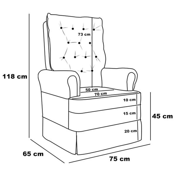 Imagem de Kit 02 Poltronas de Amamentação e Descanso Com Balanço Laís G05 Linho Areia - Mpozenato