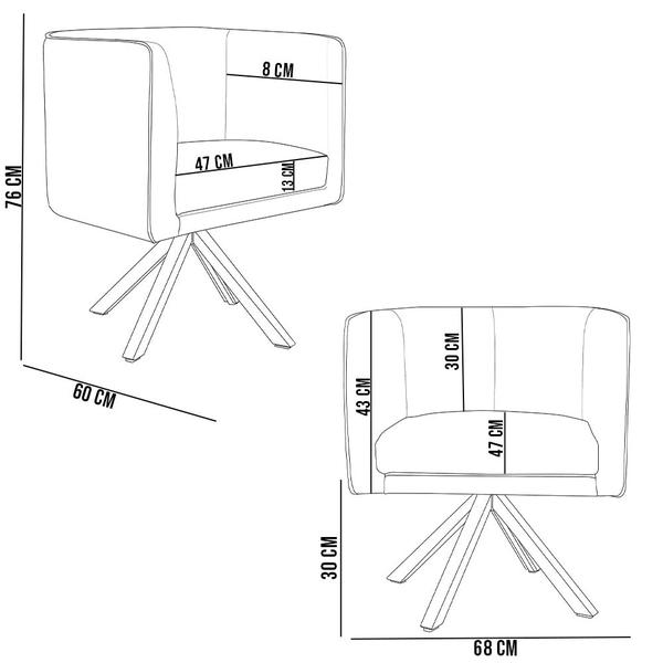 Imagem de Kit 02 Poltronas Decorativa Base Giratória Madeira Betina D02 Linho Verde Musgo C-117 - Lyam Decor