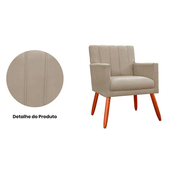 Imagem de Kit 02 Poltronas Decorativa Celina Suede Cores Variadas -  DS Estofados