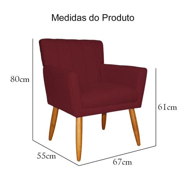 Imagem de Kit 02 Poltronas Decorativa Celina Suede Cores Variadas -  DS Estofados