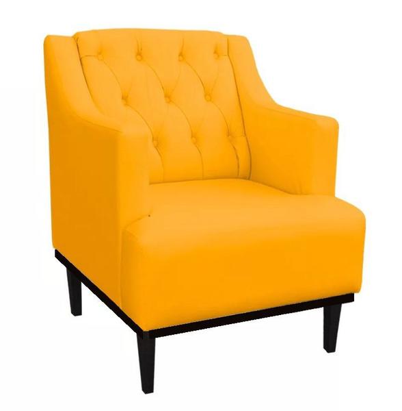 Imagem de Kit 02 Poltronas Decorativa Clássica Capitonê Suede Amarelo - DS Móveis