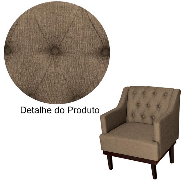 Imagem de Kit 02 Poltronas Decorativa Clássica Tecido Linho Cores Variadas - Ds Estofados