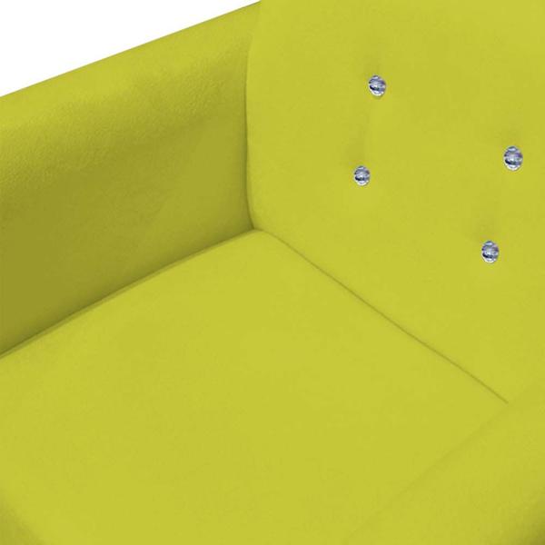 Imagem de kit 02 Poltronas Decorativa Duda C/Strass Suede Amarelo - D'Classe Decor