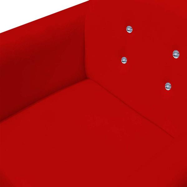 Imagem de kit 02 Poltronas Decorativa Duda C/Strass Suede Vermelho - D'Classe Decor