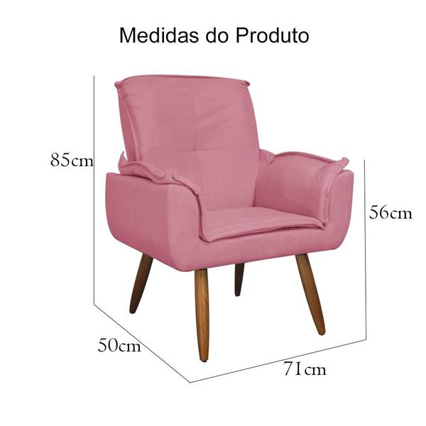 Imagem de Kit 02 Poltronas Decorativa Emília Plus Suede Várias Cores - Ds Estofados