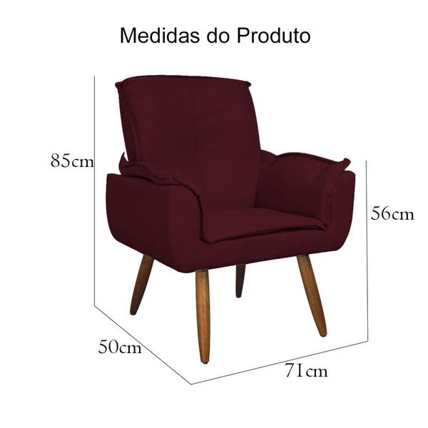 Imagem de Kit 02 Poltronas Decorativa Emília Plus Suede Várias Cores - Ds Estofados