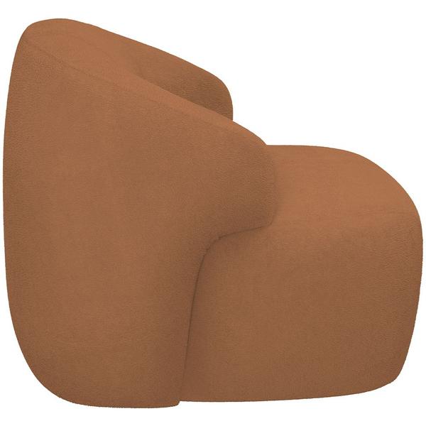 Imagem de Kit 02 Poltronas Decorativa Fixa Orgânica Para Sala Living Barolo L06 Bouclê Terracota - Lyam Decor