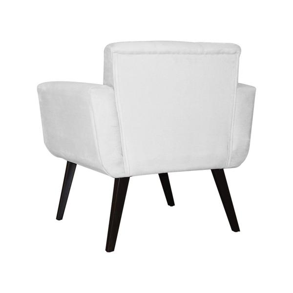 Imagem de Kit 02 Poltronas Decorativa Geovana Pés Palito Tabaco Suede Branco - DS Estofados