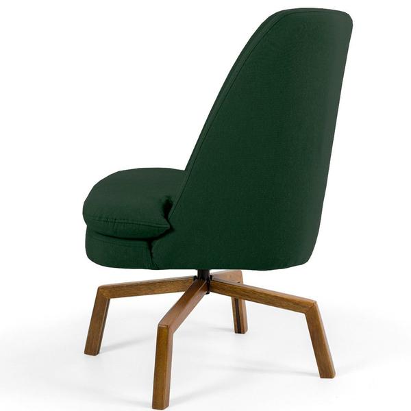 Imagem de Kit 02 Poltronas Decorativa Giratória Base Ka Castanho Pérsia D02 Veludo Verde C-303 - Lyam Decor