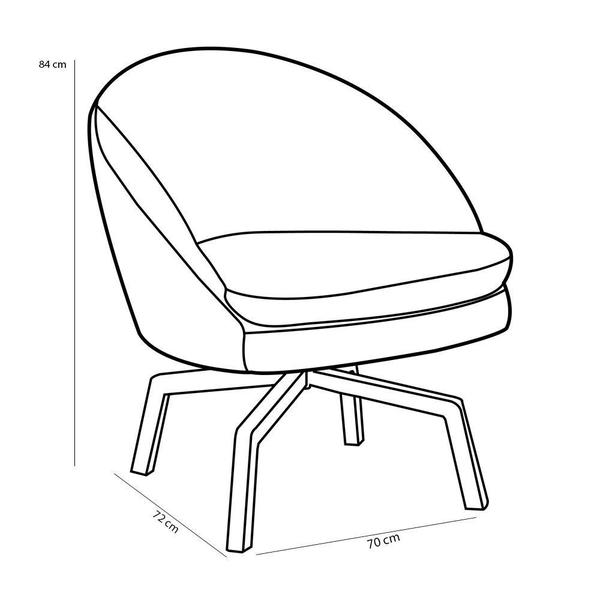 Imagem de Kit 02 Poltronas Decorativa Giratória Base Ka Rafa C06 Veludo Azul Oxford C-304 - Lyam Decor