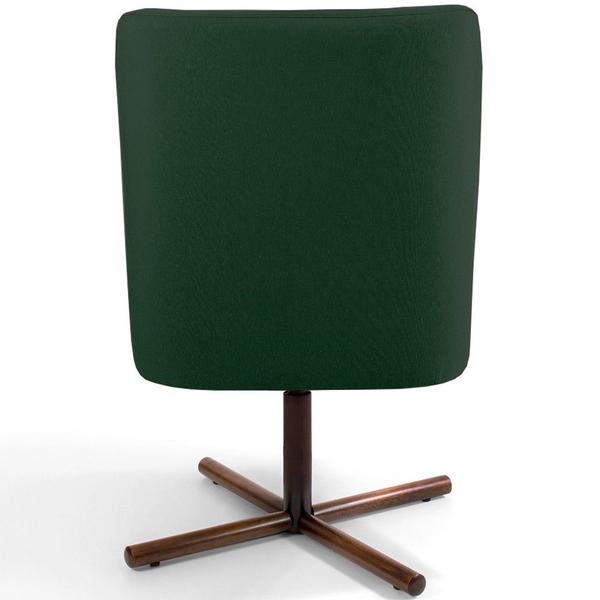 Imagem de Kit 02 Poltronas Decorativa Giratória Base X Pérsia D02 Linho Verde C-117 - Lyam Decor