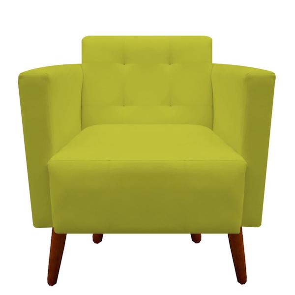 Imagem de Kit 02 Poltronas Decorativa Isa Pés Palito Suede Amarelo - D'Classe Decor