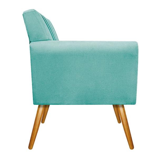 Imagem de kit 02 Poltronas Decorativa Laura Palito Mel Suede Azul Tiffany - Amarena Móveis