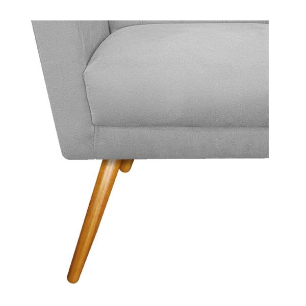 Imagem de kit 02 Poltronas Decorativa Laura Palito Mel Suede Branco - Amarena Móveis