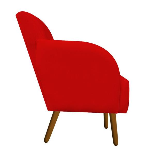 Imagem de Kit 02 Poltronas Decorativa Laura Pés Palito Suede Vermelho - D'Classe Decor