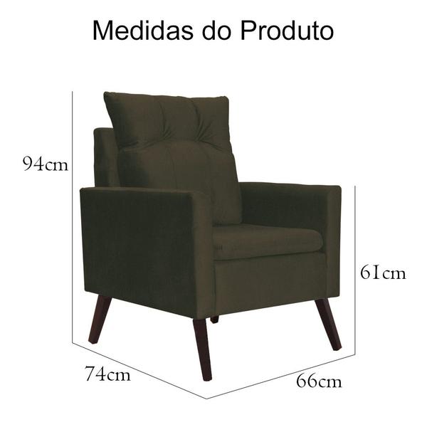 Imagem de Kit 02 Poltronas Decorativa Ligia Suede Cores - DS Estofados