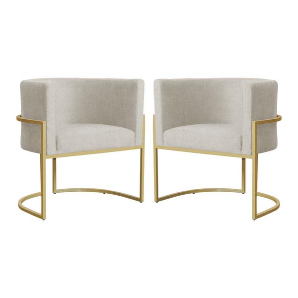 Imagem de Kit 02 Poltronas Decorativa Luana Base em Metal Bronze Suede - MALTA DECOR