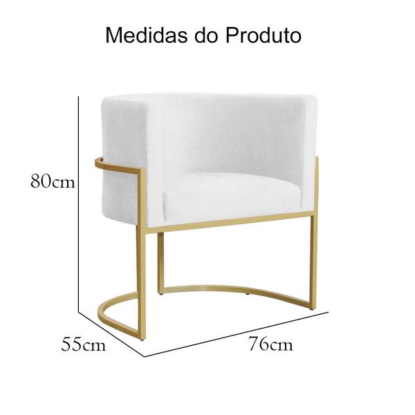 Imagem de Kit 02 Poltronas Decorativa Luana Base em Metal Bronze Suede - MALTA DECOR