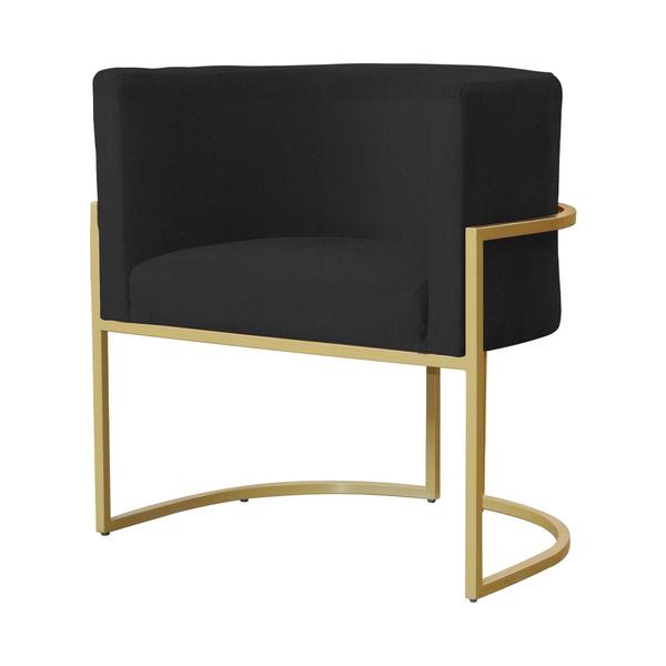 Imagem de Kit 02 Poltronas Decorativa Luana Base em Metal Bronze Suede - MALTA DECOR