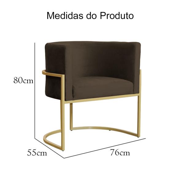 Imagem de Kit 02 Poltronas Decorativa Luana Base em Metal Veludo - MALTA DECOR