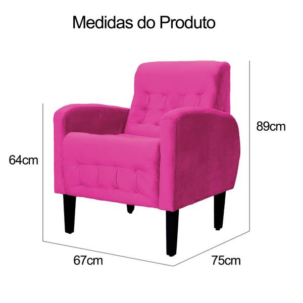 Imagem de Kit 02 Poltronas Decorativa Luiza Para Escritório Veludo Cores - DS Estofados