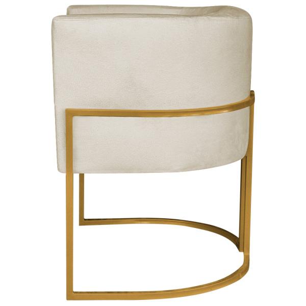 Imagem de Kit 02 Poltronas Decorativa Luna Base de Ferro Dourado Bouclé