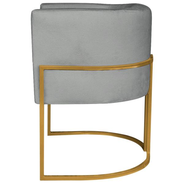 Imagem de Kit 02 Poltronas Decorativa Luna Base de Ferro Dourado Bouclé