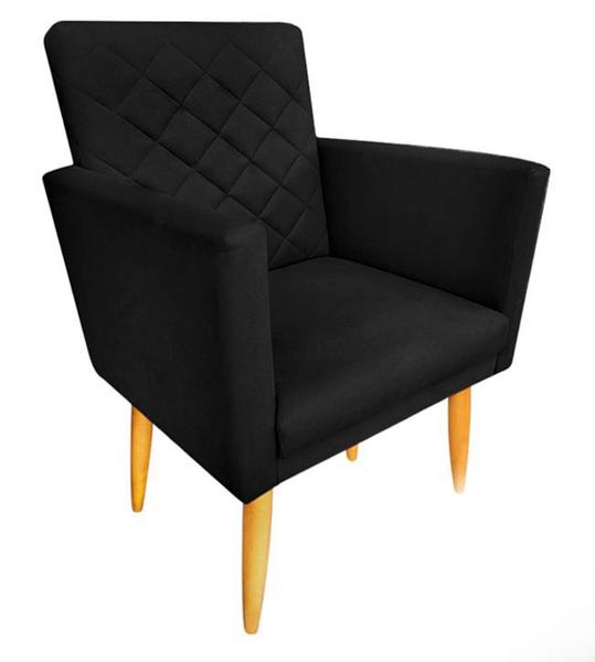 Imagem de Kit 02 Poltronas Decorativa Maitê Preto para sala e recepção