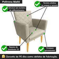 Imagem de Kit 02 Poltronas Decorativa Maitê Suede Bege para camarim