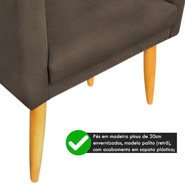 Imagem de Kit 02 Poltronas Decorativa Maitê Suede Marrom escritório - 2M Decor