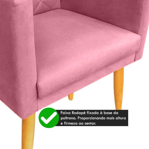 Imagem de Kit 02 Poltronas Decorativa Maitê Suede Rosa para camarim - 2M Decor