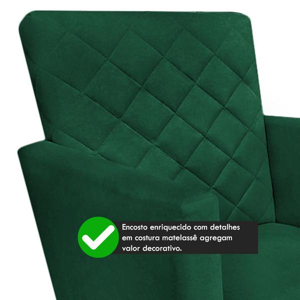 Imagem de Kit 02 Poltronas Decorativa Maitê Suede Verde - 2M Decor