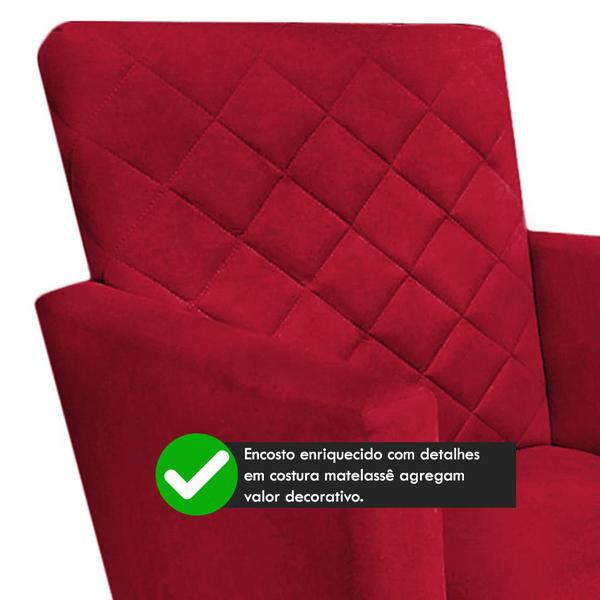 Imagem de Kit 02 Poltronas Decorativa Maitê Suede Vermelho penteadeira - 2M Decor