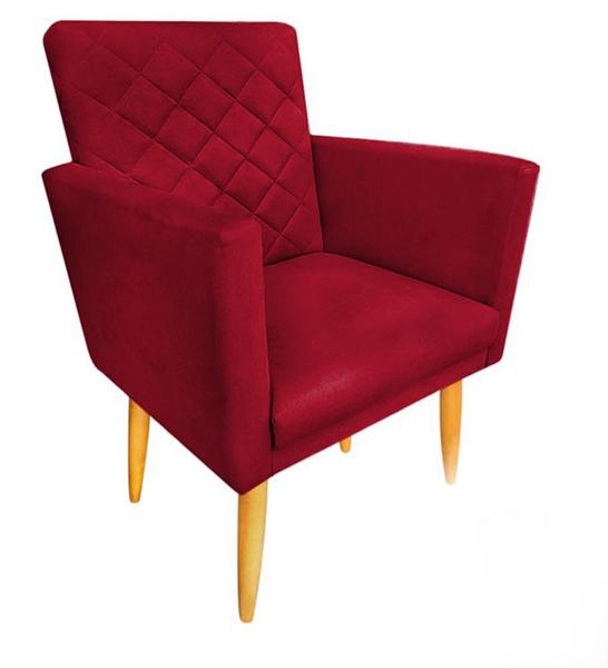 Imagem de Kit 02 Poltronas Decorativa Maitê Suede Vermelho penteadeira