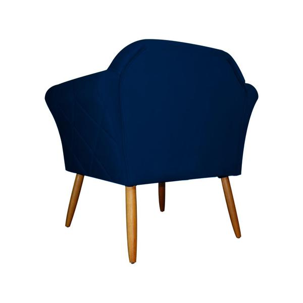 Imagem de Kit 02 Poltronas Decorativa Marcela Pés Palito Suede Azul Marinho - DS Estofados