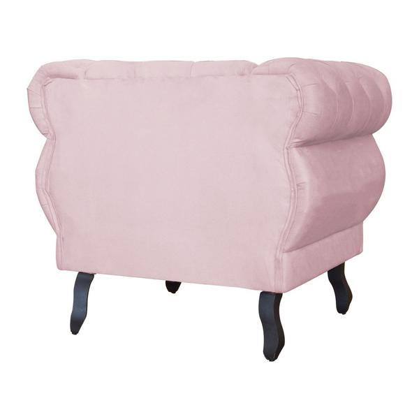 Imagem de Kit 02 Poltronas Decorativa Maya Pés Luis XV Suede Rosa Bebê - DS Estofados