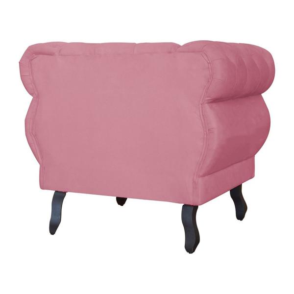 Imagem de Kit 02 Poltronas Decorativa Maya Pés Luis XV Suede Rosa - DS Estofados