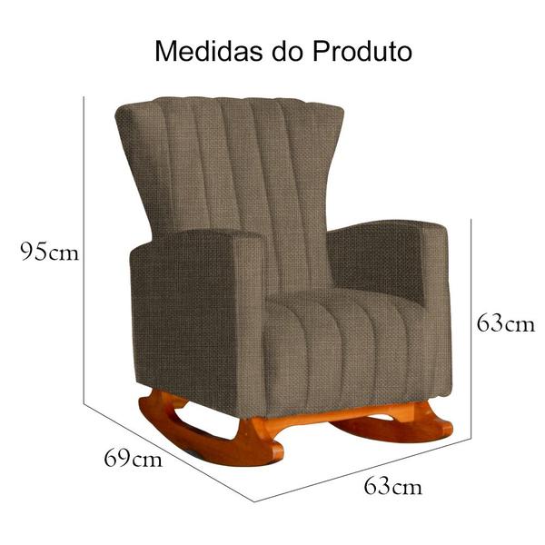 Imagem de Kit 02 Poltronas Decorativa Melinda Pés Balanço Linho Cores - DS Estofados