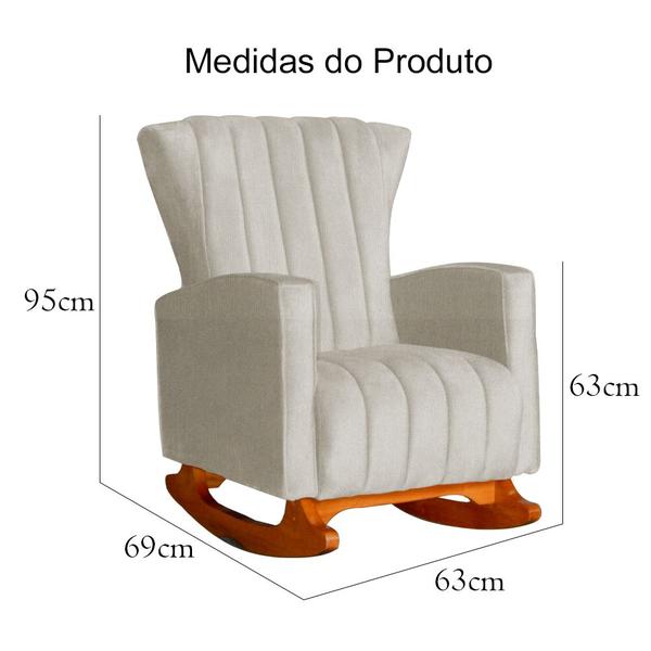 Imagem de Kit 02 Poltronas Decorativa Melinda Pés Balanço Suede Cores - DS Estofados