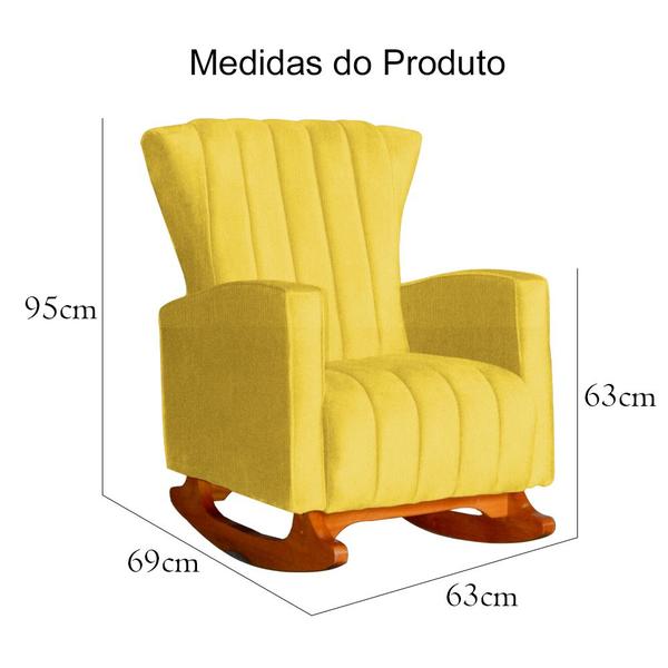 Imagem de Kit 02 Poltronas Decorativa Melinda Pés Balanço Suede Cores - DS Estofados