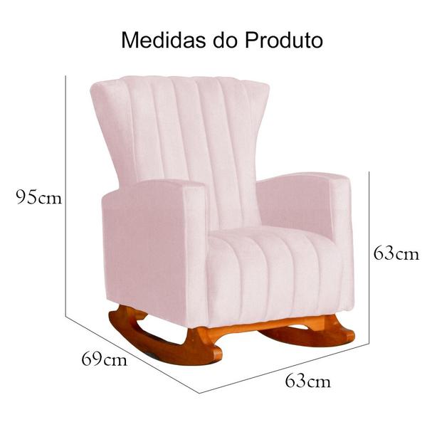 Imagem de Kit 02 Poltronas Decorativa Melinda Pés Balanço Suede Cores - DS Estofados