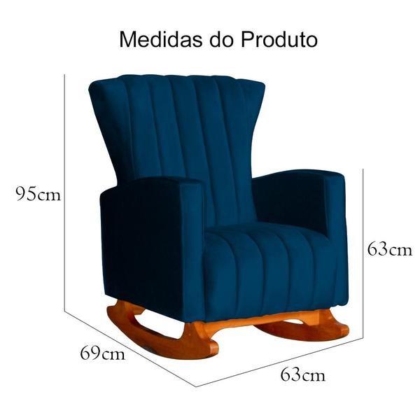 Imagem de Kit 02 Poltronas Decorativa Melinda Pés Balanço Veludo Cores - Ds Estofados