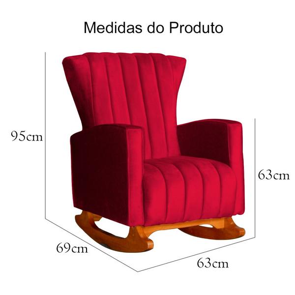 Imagem de Kit 02 Poltronas Decorativa Melinda Pés Balanço Veludo Cores - Ds Estofados