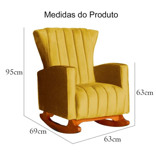 Imagem de Kit 02 Poltronas Decorativa Melinda Pés Balanço Veludo Cores - Ds Estofados