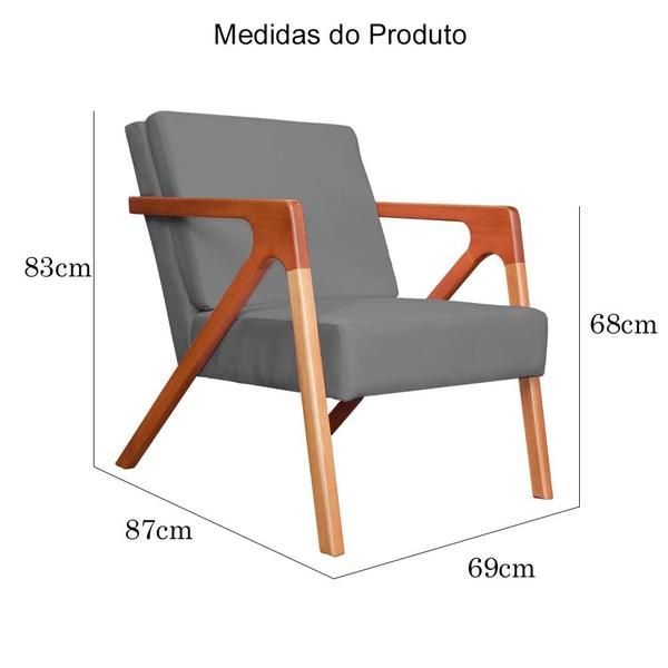 Imagem de Kit 02 Poltronas Decorativa Monalisa para Sala de Estar Suede - DS Estofados