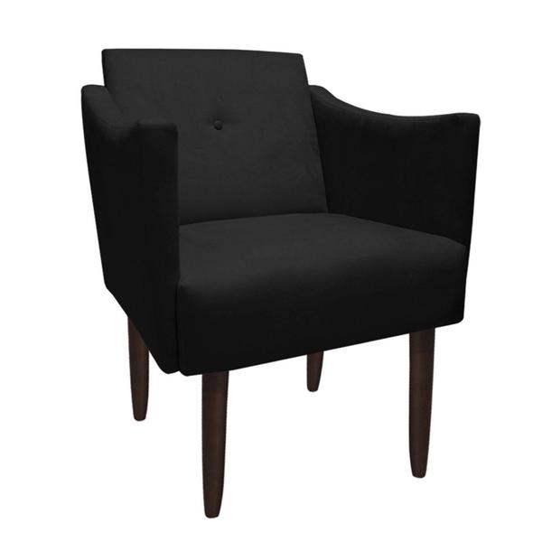 Imagem de Kit 02 Poltronas Decorativa Naty Pés Palito Suede Preto - D'Classe Decor