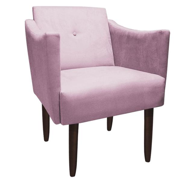 Imagem de Kit 02 Poltronas Decorativa Naty Pés Palito Suede Rosa Bebê - D'Classe Decor